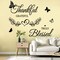 Inspirational Quote Wall Decor Thankful Grateful Blessed Wall Decal Quote Faith Vinyl Lettering Wall Stickers for Home Decor Living Room TV Background Home Decoration